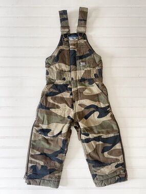 WALLS TOUGH WEAR EUC Camouflage Durable Heavy Duty Insulated Winter Bib Overalls